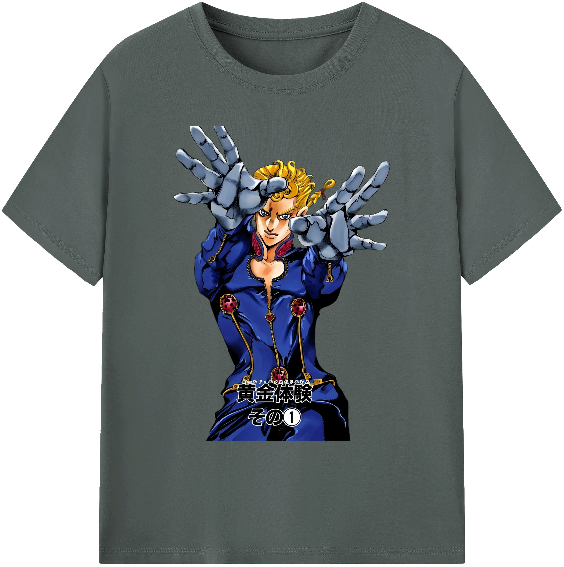 （画像用） ジョジョの奇妙な冒険 ジョルノ?ジョバァーナ JoJo's Bizarre Adventure Giorno Giovanna 綿100％ メンズ半袖Tシャツ｜肌触りやわらか＆通気性
